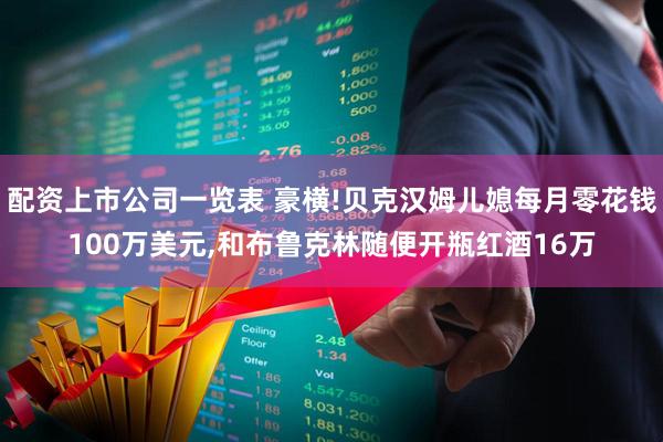 配资上市公司一览表 豪横!贝克汉姆儿媳每月零花钱100万美元,和布鲁克林随便开瓶红酒16万